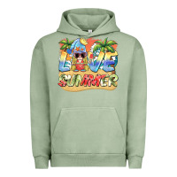 Pigment Oil Green love summer gnomes  Background Urban Hoodie - BarkalooDesign