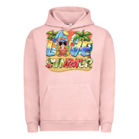 Pigment Salmon love summer gnomes  Background Urban Hoodie - BarkalooDesign