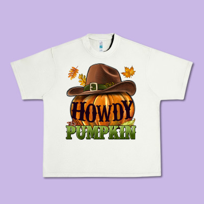 Howdy Pumpkin Urban Heavy Tee Designed By Nancycooperartshop