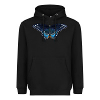 Black Black Swallowtail Butterfly Heavyweight Hoodie - LillyAllenDesigns