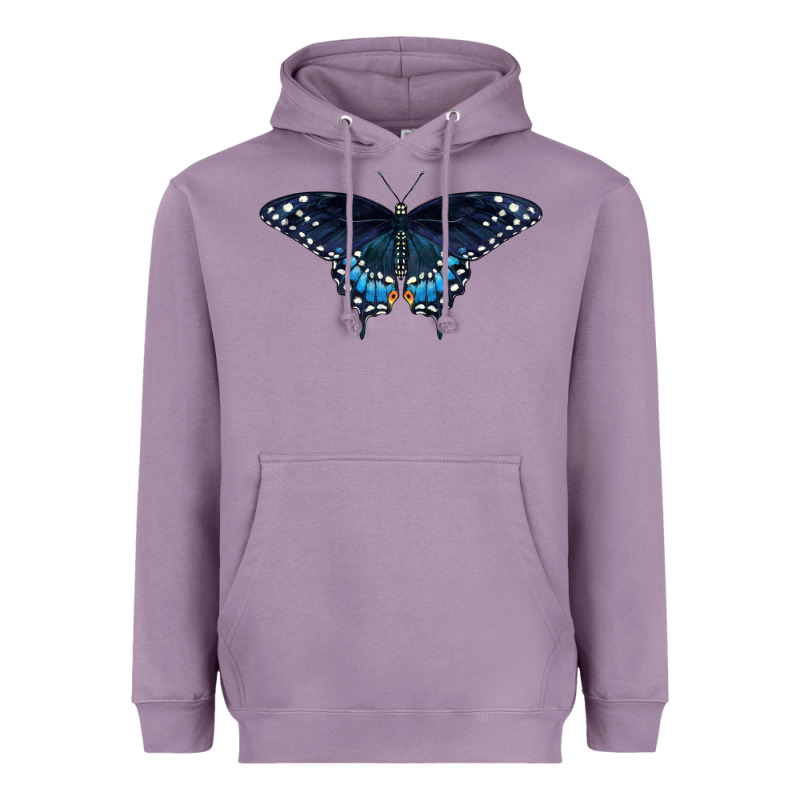 Black Swallowtail Butterfly Heavyweight Hoodie by LillyAllenDesigns | Teevron