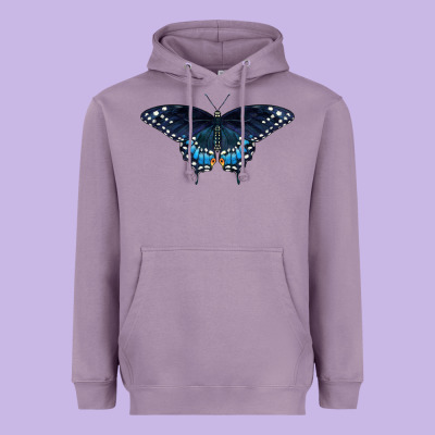 Black Swallowtail Butterfly Heavyweight Hoodie Designed By Lillyallendesigns
