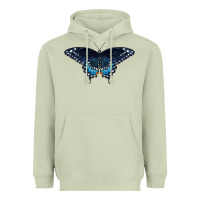 Matcha Black Swallowtail Butterfly Heavyweight Hoodie - LillyAllenDesigns