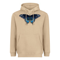 Mushroom Black Swallowtail Butterfly Heavyweight Hoodie - LillyAllenDesigns