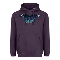 Plum Black Swallowtail Butterfly Heavyweight Hoodie - LillyAllenDesigns