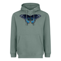 Sage Black Swallowtail Butterfly Heavyweight Hoodie - LillyAllenDesigns