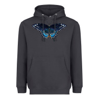 Smoke Black Swallowtail Butterfly Heavyweight Hoodie - LillyAllenDesigns