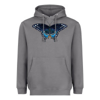 Storm Black Swallowtail Butterfly Heavyweight Hoodie - LillyAllenDesigns