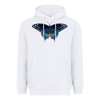 White Black Swallowtail Butterfly Heavyweight Hoodie - LillyAllenDesigns