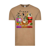 Vintage Coffee happy hallothanksmas skeleton coffee cups Vintage Tee - texasbilliewilder