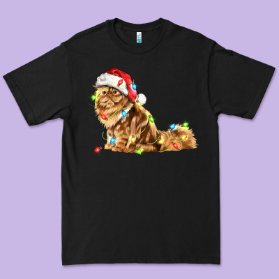 Christmas Persian Cat Premium Tee Designed By Lillyallendesigns