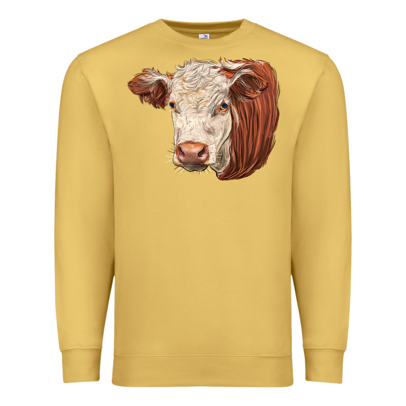 Hereford Cow Face Premium Sweatshirt by LillyAllenDesigns | Teevron