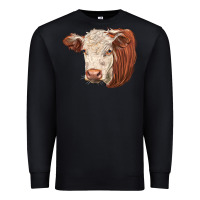 Black hereford cow face Premium Sweatshirt - LillyAllenDesigns