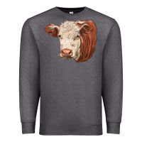 Charcoal Heather hereford cow face Premium Sweatshirt - LillyAllenDesigns