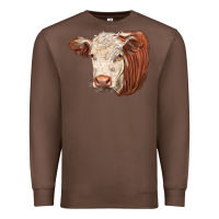 Chestnut hereford cow face Premium Sweatshirt - LillyAllenDesigns
