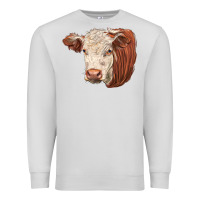 Dove Grey hereford cow face Premium Sweatshirt - LillyAllenDesigns