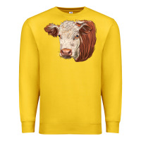 Lemon hereford cow face Premium Sweatshirt - LillyAllenDesigns