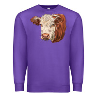 Purple hereford cow face Premium Sweatshirt - LillyAllenDesigns