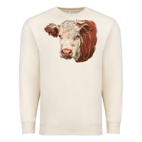 Sandshell hereford cow face Premium Sweatshirt - LillyAllenDesigns