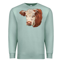 Seafoam hereford cow face Premium Sweatshirt - LillyAllenDesigns