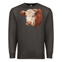 Smoke hereford cow face Premium Sweatshirt - LillyAllenDesigns