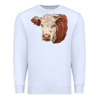 White hereford cow face Premium Sweatshirt - LillyAllenDesigns