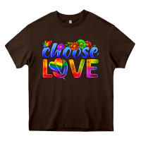Chocolate Brown Pride LGBTQ+ Choose Love Heavy Core Tee - BundleAndBundleShop