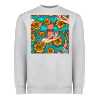 Heather Grey hand cream nail polish remover and sunflowers with leopard and glitter Heavyweight Sweatshirt - BundleAndBundleShop