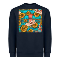 Navy hand cream nail polish remover and sunflowers with leopard and glitter Heavyweight Sweatshirt - BundleAndBundleShop
