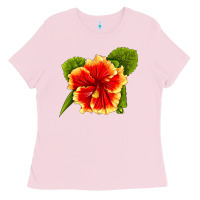 Bubblegum Pink Hawaiian Hibiscus Flower Ladies Tee - LillyAllenDesigns