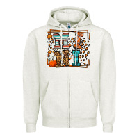Oatmeal Heather Fall Autumn Leopard Mini Zipper Hoodie - LillyAllenDesigns