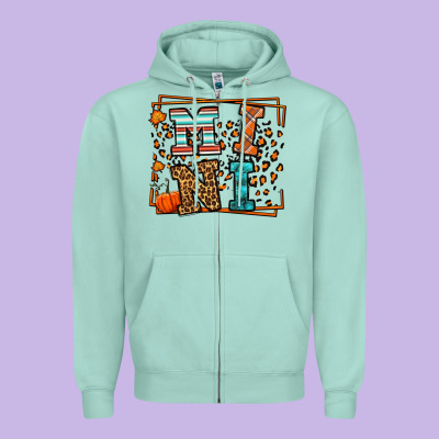 Fall Autumn Leopard Mini Zipper Hoodie Designed By Lillyallendesigns