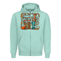 Seafoam Fall Autumn Leopard Mini Zipper Hoodie - LillyAllenDesigns