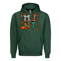 Sports Green Fall Autumn Leopard Mini Zipper Hoodie - LillyAllenDesigns