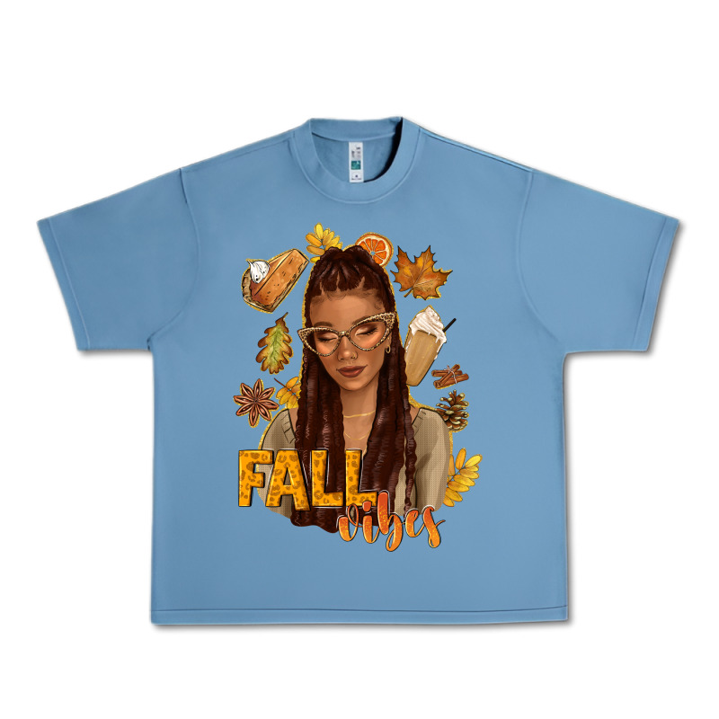 Fall Vibes Afro Woman Urban Heavy Tee by NancyCooperArtShop | Teevron