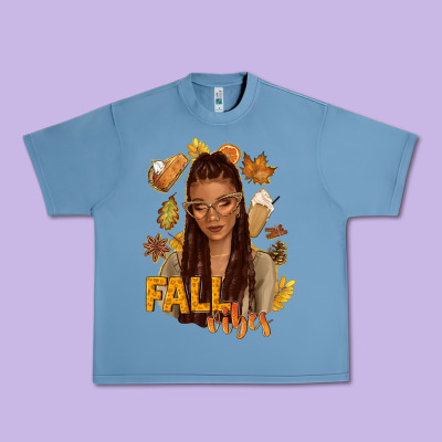 Fall Vibes Afro Woman Urban Heavy Tee Designed By Nancycooperartshop