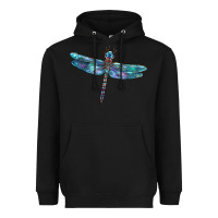 Black Blue Dragonfly Heavyweight Hoodie - LillyAllenDesigns