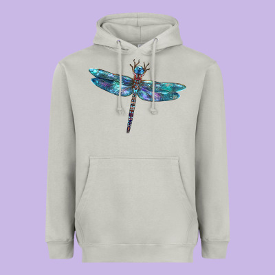 Blue Dragonfly Heavyweight Hoodie Designed By Lillyallendesigns