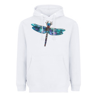 White Blue Dragonfly Heavyweight Hoodie - LillyAllenDesigns