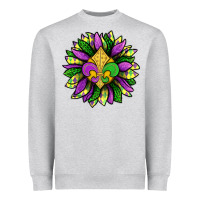 Heather Grey Mardi Gras Sunflower Heavyweight Sweatshirt - BundleAndBundleShop