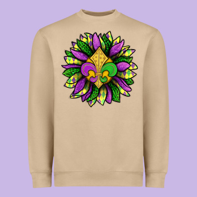 Mardi Gras Sunflower Heavyweight Sweatshirt Designed By Bundleandbundleshop