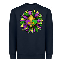 Navy Mardi Gras Sunflower Heavyweight Sweatshirt - BundleAndBundleShop