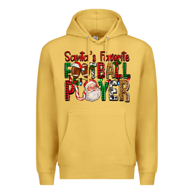 Santa's Favorite Football Player For Christmas Premium Hoodie by FaDigitalArtStudio | Teevron