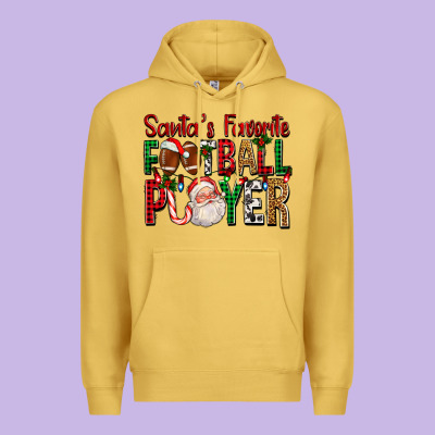 Santa's Favorite Football Player For Christmas Premium Hoodie Designed By Fadigitalartstudio