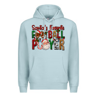 Blue Mist Santa's Favorite Football Player For Christmas Premium Hoodie - FaDigitalArtStudio