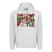 Dove Grey Santa's Favorite Football Player For Christmas Premium Hoodie - FaDigitalArtStudio
