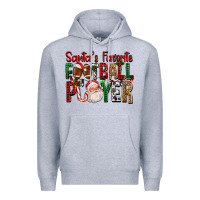 Heather Grey Santa's Favorite Football Player For Christmas Premium Hoodie - FaDigitalArtStudio