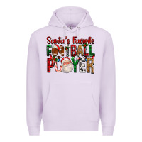Lilac Santa's Favorite Football Player For Christmas Premium Hoodie - FaDigitalArtStudio