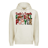 Oatmeal Heather Santa's Favorite Football Player For Christmas Premium Hoodie - FaDigitalArtStudio