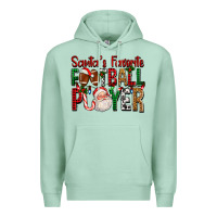 Seafoam Santa's Favorite Football Player For Christmas Premium Hoodie - FaDigitalArtStudio
